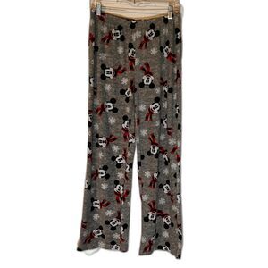 Disney Mickey Mouse Cozycore w/Scarf & Snowflakes Gray Sleep/Lounge ants SZ M